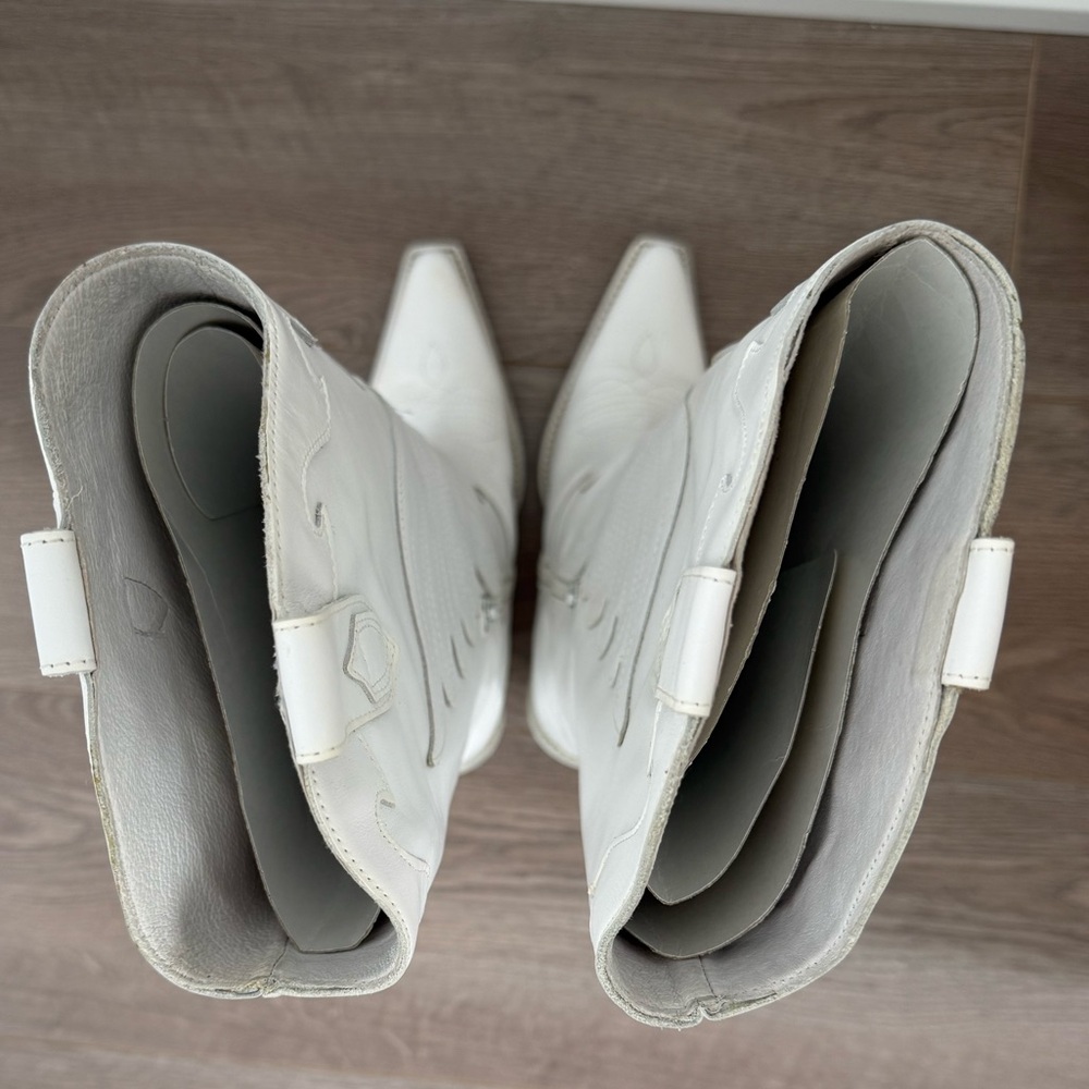 L’intervalle White Leather Cowboy Boots - Picture 4 of 5